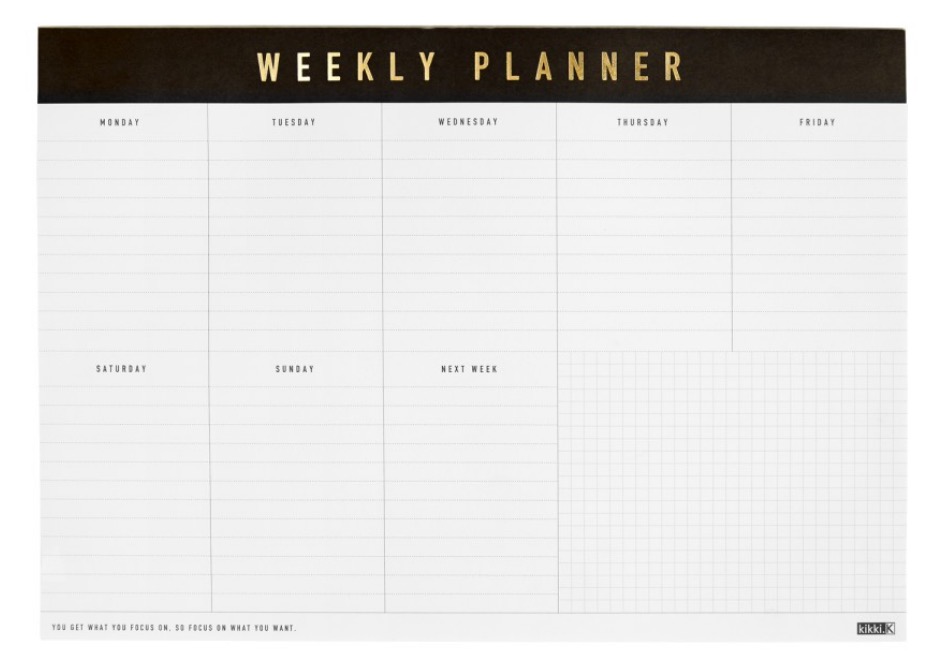 A4 WEEKLY PLANNER PAD: LIFE ESSENTIALS