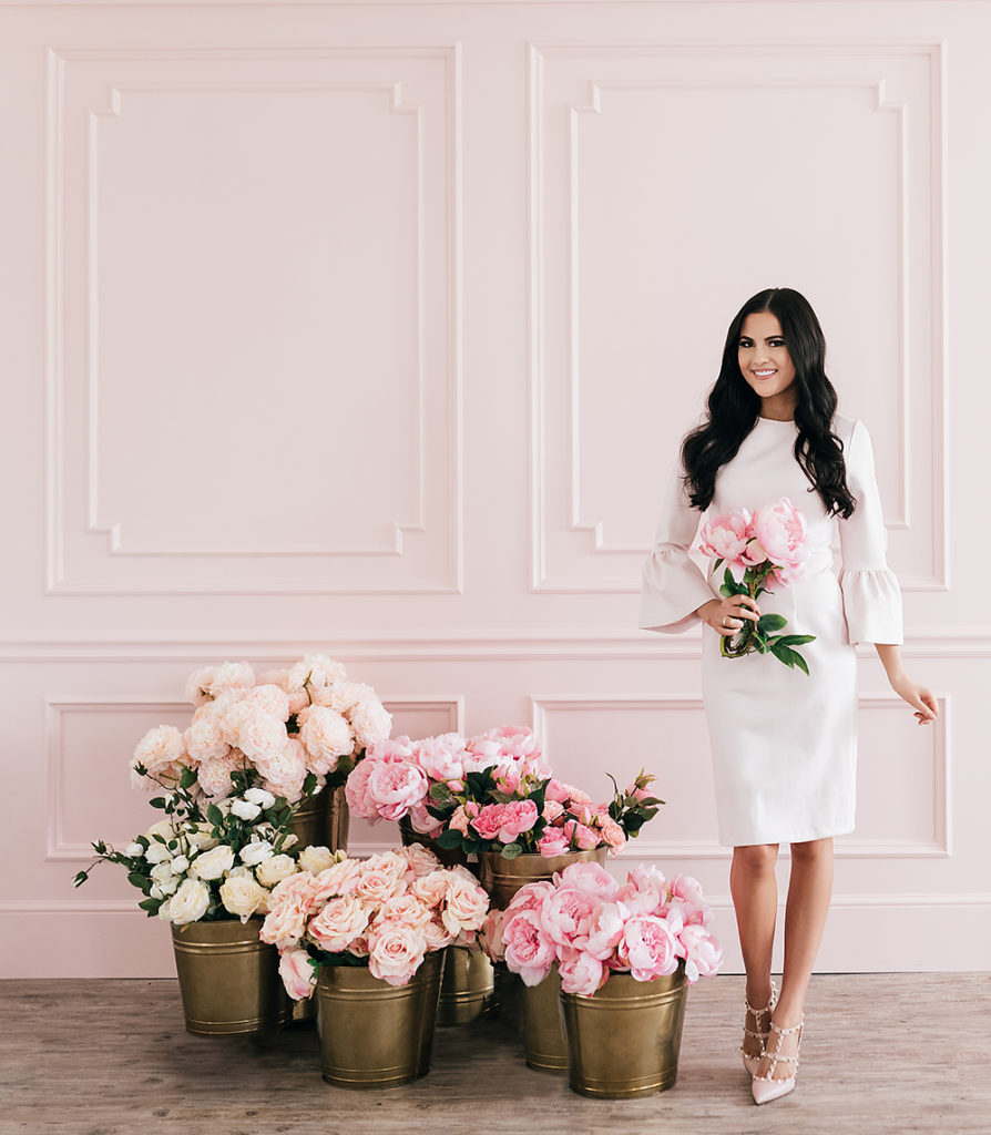 Stunning Little Pink Dress in Blush Pink with Peonies by Rachel Parcell