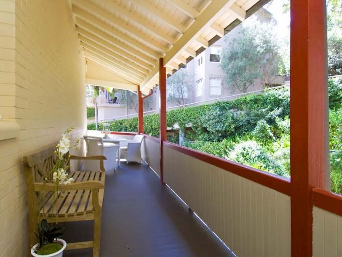 The beautiful wrap around verandah at 1  Avenue Road Mosman 2088