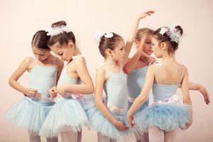 little girls doing ballet in performing arts